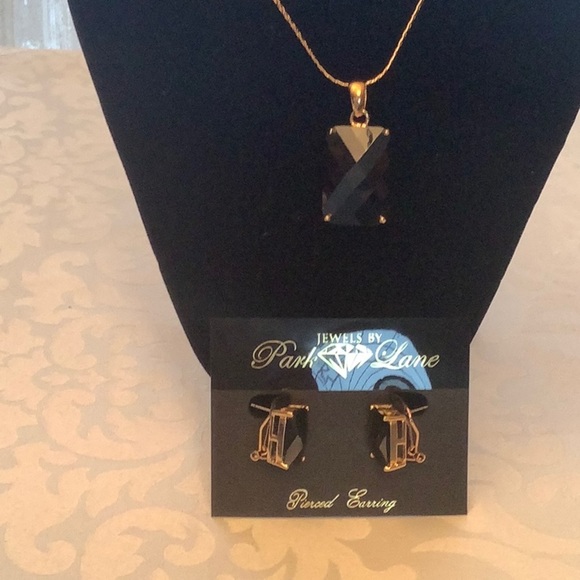 Park Lane Grand Necklace & Earrings Vintage Set Jet Black Cubic Zirconia - Picture 7 of 11